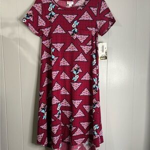 XXS Dinsey Geometric Pattern Dress‎ - Pink